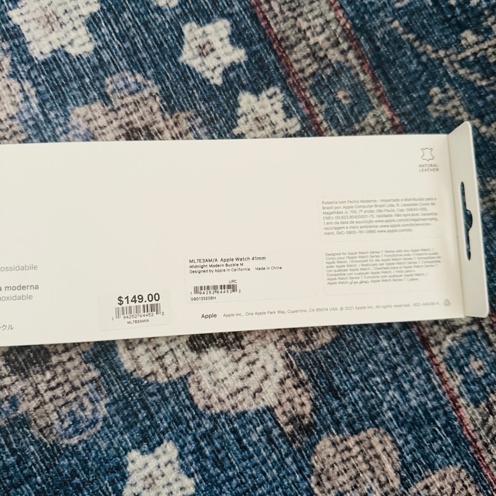 🆕 IN BOX! Apple Watch Series 7 stainless steel 41MM with midnight leather band - Picture 11 of 12